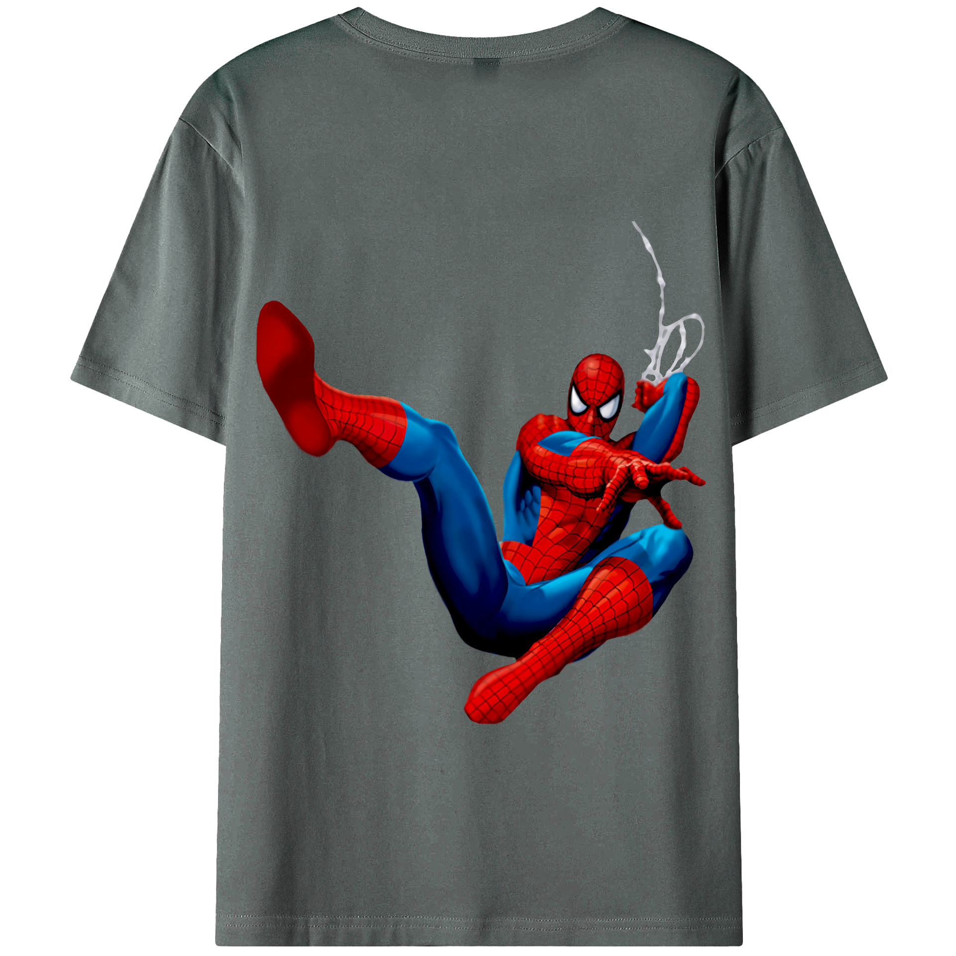 （画像用） Spider Man スパイダーマン 綿100％半袖Tシャツ（背面プリント）